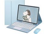 Inf Custodia Tastiera Bluetooth Azzurro Cielo Con Trackpad Per Galaxy Tab S9+/S10+ 12.4""