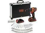 Black & Decker Akku-Schlagbohrs.18V 2X1,5Ah,Kof.,80Zub