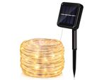 Fiqops Luce Solare A Corda Led Luce A Corda Per Esterni Luci Fiabesche Bianco Caldo 10M