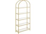 Libreria 83X30,2X183,5 Cm Oro, Trasparente