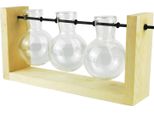 Vaso Idroponico Semplice Vaso Decorativo Di Vetro Per Fiori Terrario Per Piante Con Supporto In Legno