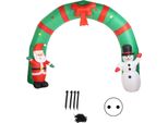 Arco Luminoso Natalizio, Gonfiabile Con Babbo Natale E Pupazzo Di Neve, Decorazione Da Giardino A Led Per Terrazza, 220V
