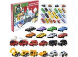 Calendario Dell'avvento Con 24 Macchinine Estraibili, Veicoli Giocattolo Per Bambini, Regalo Di Natale E Giochi Per Feste