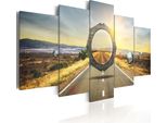 Quadro Su Tela Paesaggio 200X100 Cm In Tessuto Non Tessuto 5 Pezzi Stampa D'arte Moderna Arte Murale Xxl Decorazione Murale Design Quadro Murale - Modo Natura Astratto 3D 020101-116