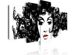 Quadro Su Tela Astratto 200X100 Cm In Tessuto Non Tessuto 5 Pezzi Stampa D'arte Moderna Arte Murale Xxl Decorazione Murale Design Quadro Da Parete - Ritratto Viso Donna 020103-6