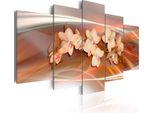 Quadri Su Tela Fiori 200X100 Cm In Tessuto Non Tessuto 5 Pezzi Stampa D'arte Moderna Arte Murale Xxl Decorazione Murale Design Quadro Murale - Orchidea Astratta 020110-8