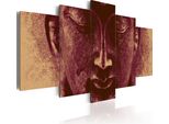 Quadro Su Tela Buddha 200X100 Cm In Tessuto Non Tessuto 5 Pezzi Stampa D'arte Moderna Arte Murale Xxl Decorazione Murale Design Quadro Murale - Ornamento Viso 020113-223