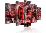 Quadri Su Tela 200X100 Cm 030117- 5 Quadri Su Tela Non Tessuta 5 Pezzi Stampa D'arte Moderna Arte Murale Xxl Decorazione Murale Design Quadro Murale London City