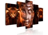 Quadro Su Tela Buddha 200X100 Cm In Tessuto Non Tessuto 5 Pezzi Stampa D'arte Moderna Arte Murale Xxl Decorazione Murale Design Quadro Murale - Faccia Figura Astratta 030213-26