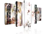 Quadro Su Tela Astratto 200X100 Cm In Tessuto Non Tessuto 5 Pezzi Stampa D'arte Moderna Arte Murale Xxl Decorazione Murale Design Quadro Murale - Ornamento Cuore Farfalla 020101-149