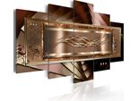 Quadro Su Tela Astratto 200X100 Cm Quadro Su Tela Non Tessuta 5 Pezzi Stampa D'arte Moderna Arte Murale Xxl Decorazione Murale Design Quadro Murale - Texture Ornamento Perline D'oro 020101-179