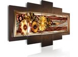 Quadri Su Tela 200X100 Cm 020101- 211 Quadro Su Tela Non Tessuta 5 Pezzi Stampa D'arte Moderna Arte Murale Xxl Decorazione Murale Design Quadro Murale Fiori Abstratto