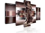 Quadri Su Tela 200X100 Cm 020113- 290 Quadro Su Tela Non Tessuta 5 Pezzi Stampa D'arte Moderna Arte Murale Xxl Decorazione Murale Design Quadro Murale Buddha