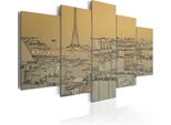 Quadro Su Tela Astratto 200X100 Cm In Tessuto Non Tessuto 5 Pezzi Stampa D'arte Moderna Arte Murale Xxl Decorazione Murale Design Quadro Murale - Francia Parigi Disegni Di Architettura 020119-11