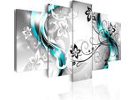 Quadri Su Tela 200X100 Cm 020110- 150 Quadro Su Tela Non Tessuta 5 Pezzi Stampa D'arte Moderna Arte Murale Xxl Decorazione Murale Design Quadro Murale Fiori Abstratto