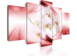 Quadri Su Tela Fiori 200X100 Cm In Tessuto Non Tessuto 5 Pezzi Stampa D'arte Moderna Arte Murale Xxl Decorazione Murale Design Quadro Murale - Orchidea Astratta 020110-7