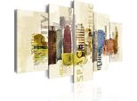 Quadro Su Tela Astratto 200X100 Cm In Tessuto Non Tessuto 5 Pezzi Stampa D'arte Moderna Arte Murale Xxl Decorazione Murale Design Quadro Murale - Architettura 030102-15