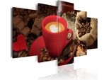 Quadri Su Tela 200X100 Cm 030107- 13 Quadro Su Tela Non Tessuta 5 Pezzi Stampa D'arte Moderna Arte Murale Xxl Decorazione Murale Design Quadro Murale Cucina CaffÈ
