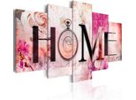 Quadri Su Tela 200X100 Cm 020115- 68 Quadro Su Tela Non Tessuta 5 Pezzi Stampa D'arte Moderna Arte Murale Xxl Decorazione Murale Design Quadro Da Parete Casa Fiori Orologio