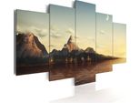 Quadro Su Tela Paesaggio Natura 200X100 Cm Quadro Su Tela Non Tessuta 5 Pezzi Stampa D'arte Moderna Arte Murale Xxl Decorazione Murale Design Quadro Murale - Montagne Mare 030112-34