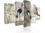 Quadro Su Tela Astratto 200X100 Cm In Tessuto Non Tessuto 5 Pezzi Stampa D'arte Moderna Arte Murale Xxl Decorazione Murale Design Quadro Murale - Animali Fiori Vinaccia 020116-34