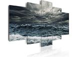 Quadro Su Tela Mare 200X100 Cm In Tessuto Non Tessuto 5 Pezzi Stampa D'arte Moderna Arte Murale Xxl Decorazione Murale Design Quadro Murale - Natura Onda Cielo 030212-24
