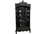 Casa Padrino Libreria Barocca Nero / Argento Lucido L 85 X H 190 Cm Libreria Scaffale Mobile