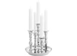 Casa Padrino Portacandele In Ottone Argento Ø 22 X H. 23,5 Cm - Accessori Per Hotel E Ristoranti