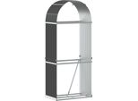 Vidaxl Riparo Per Legna Da Ardere Antracite 80X45X190 Cm Acciaio Zincato