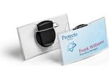 Durable Portanome Konvex 40X75 Mm Con Combi Clip, 25 Pezzi, Trasparente, 812419