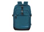 Laptoprucksack TRAVELITE KICK OFF Cabin Rucksack, Herren, Gr. B/H/T: 25cm x 40cm x 20cm, blau (petrol), Polyester, unifarben, Basic, Rucksäcke Laptoprucksack, Reiserucksack Freizeitrucksack Kabinengepäck Arbeitsrucksack