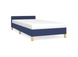 Vidaxl Struttura Letto Con Testiera Senza Materasso Blu 90X190 Cm Tessuto