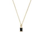 New Bling 9NB 0547 Collana In Argento Con Pendente - Donna - Rettangolo - Spinello - Nero - 40+5Cm - Colore Oro