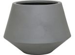Vivanno Vaso Da Fiori In Fibra Di Vetro Berbelit Rotondo, Grigio Cemento Design Cemento - 42X30 Cm