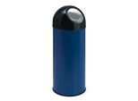 V-Part - AbfallbehäLter Mit Druckdeckel 55 Liter - Steel Plastic - Blau, Schwarz