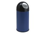 V-Part - AbfallbehäLter Mit Druckdeckel 40 Liter - Steel Plastic - Blau, Schwarz