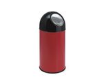 V-Part - AbfallbehäLter Mit Druckdeckel 40 Liter - Steel Plastic - Rot, Schwarz