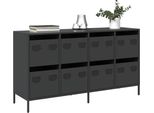 Maison Exclusive - Credenza Nera 135X39X73,5 Cm In Acciaio Laminato A Freddo