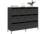 Maison Exclusive - Credenza Nera 135X39X103,5 Cm In Acciaio Laminato A Freddo