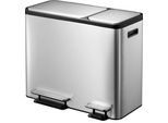 Eko - Ecocasa Recycler Cestino A Pedale 30+15 Litri - Acciaio Inox Plastica - Acciaio Inox Opaco