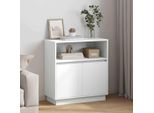 Vidaxl Credenza Con Led Bianco 71 X 34,5 X 75 Cm Materiale A Base Di Legno