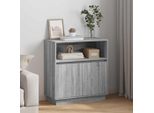 Maison Exclusive - Credenza Led Sonoma Grigio 71 X 34,5 X 75 Cm Materiale Ligneo