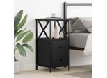 Maison Exclusive - Comodino Nero Effetto Rovere 34 X 35,5 X 70 Cm Materiale Ligneo