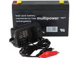 Set - Batteria Al Piombo E Caricatore - Batteria Multipower 6V 7Ah Caricatore 0,6A