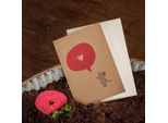 Biglietto D'auguri - Topo Con Cuore A Bolla D'aria