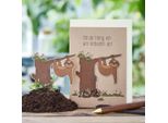 Biglietto D'auguri "Bradipo"" - Biglietto Da Piantare Con Tappo Per Semi E Semi Di Fiori - Biglietto Pieghevole Din A6 In Cartoncino Natron Kraft Con Busta - Idea Regalo Sostenibile E Souvenir"