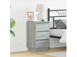 Maison Exclusive - Comodino Con Cassetti Grigio 39 X 34,5 X 65 Cm Materiale Ligneo