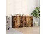 Vidaxl Credenze 2 Pezzi In Legno Di Recupero 79 X 38 X 80 Cm Materiale A Base Di Legno
