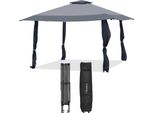 Gazebo Costway 4X4M, Gazebo Pieghevole Pop Up Con Doppio Tetto, Borsa Per Il Trasporto E Ruote, Gazebo Da Giardino Per Feste Impermeabile, Stabile, Protezione Uv 50+ Grigio