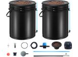 Succebuy Sistema Di Coltivazione Idroponica Dwc, Setup Idroponico Avanzato Con Kit Di Gocciolamento Superiore, 2 Secchi Da 5 Galloni, Pompa D'aria, Pietre E Indicatore Del Livello Dell'acqua Per Verdure In Foglia